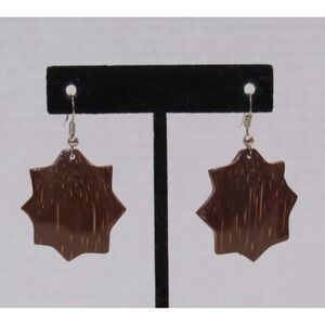 Brown Tone Dangle Drop Abstract Earrings Boho Chic Fairy Earthy Neutral Hippie